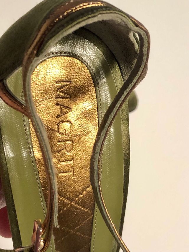 Zapatos de fiesta Magrit T38 verde y oro