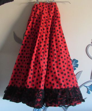 Falda flamenca lunares roja