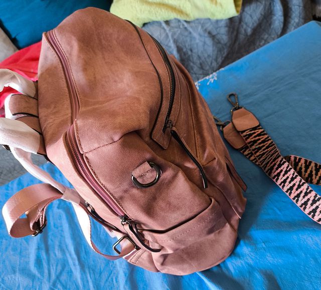 Mochila y Bolso Hombro Mujer PU Rosa