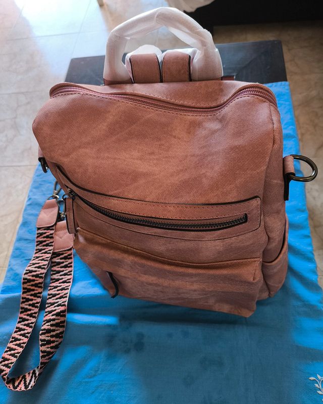 Mochila y Bolso Hombro Mujer PU Rosa