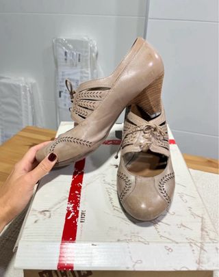 Zapatos Clarks tacón marrón mujer talla 39 1/3