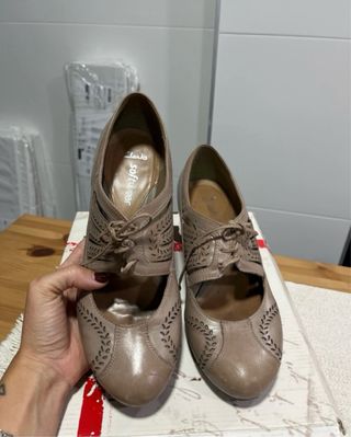 Zapatos Clarks tacón marrón mujer talla 39 1/3