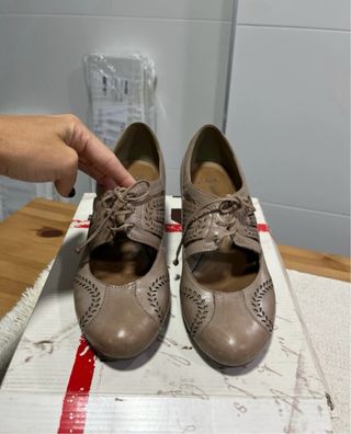 Zapatos Clarks tacón marrón mujer talla 39 1/3