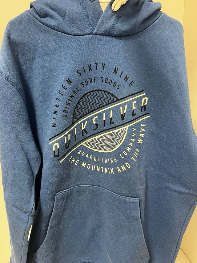 Sudadera Quiksilver con capucha azul 10 años