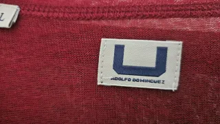 Adolfo Dominguez Camiseta Gris y Roja Talla M