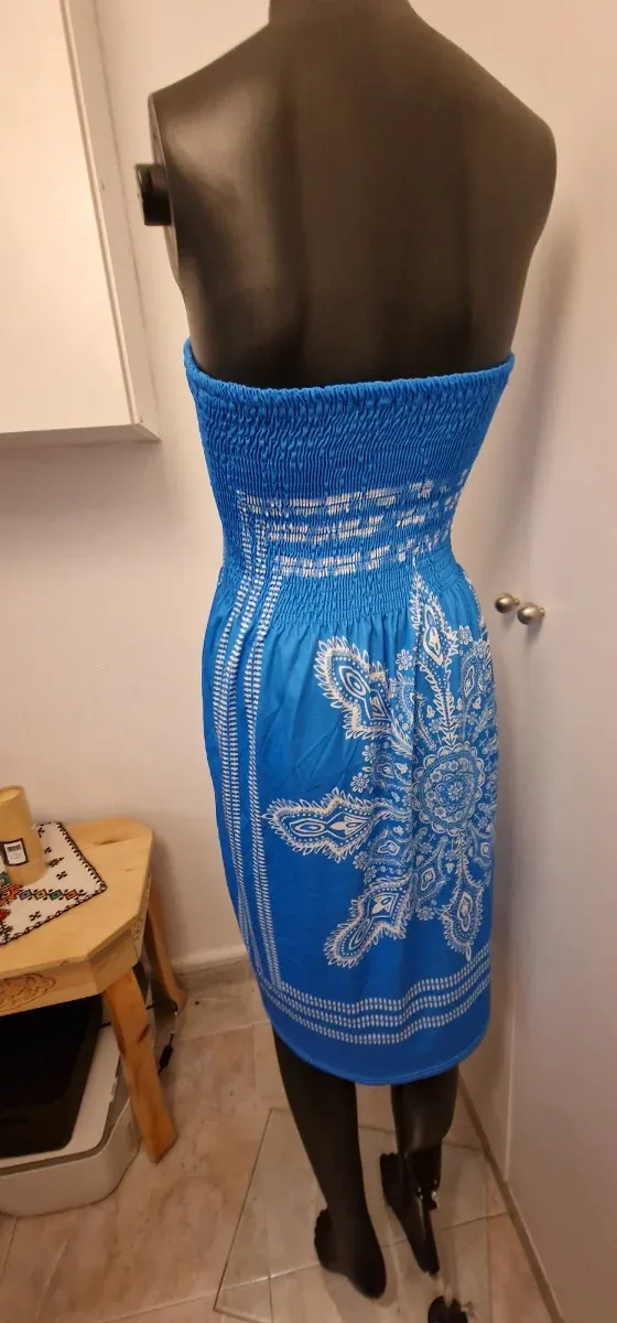 Vestido strapless estampado talla única