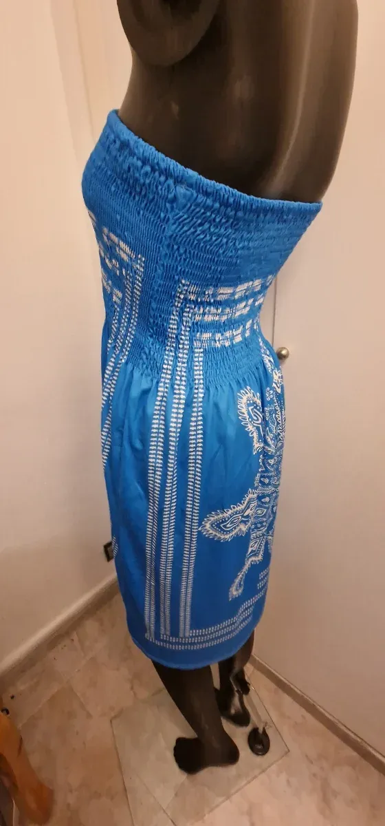 Vestido strapless estampado talla única