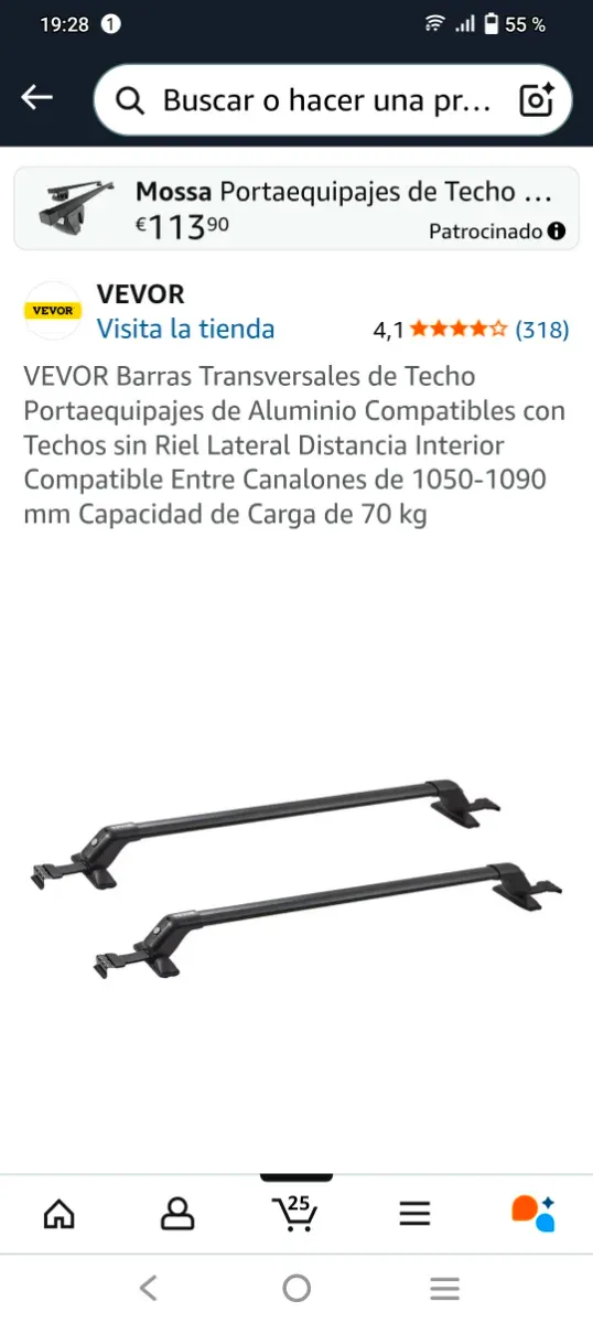 Barras de techo universales nuevas