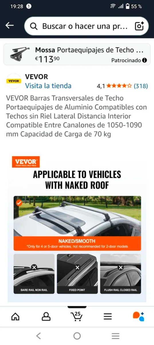 Barras de techo universales nuevas