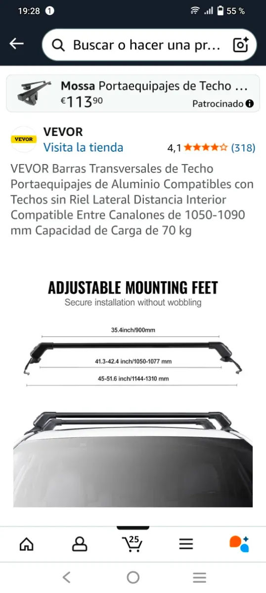 Barras de techo universales nuevas