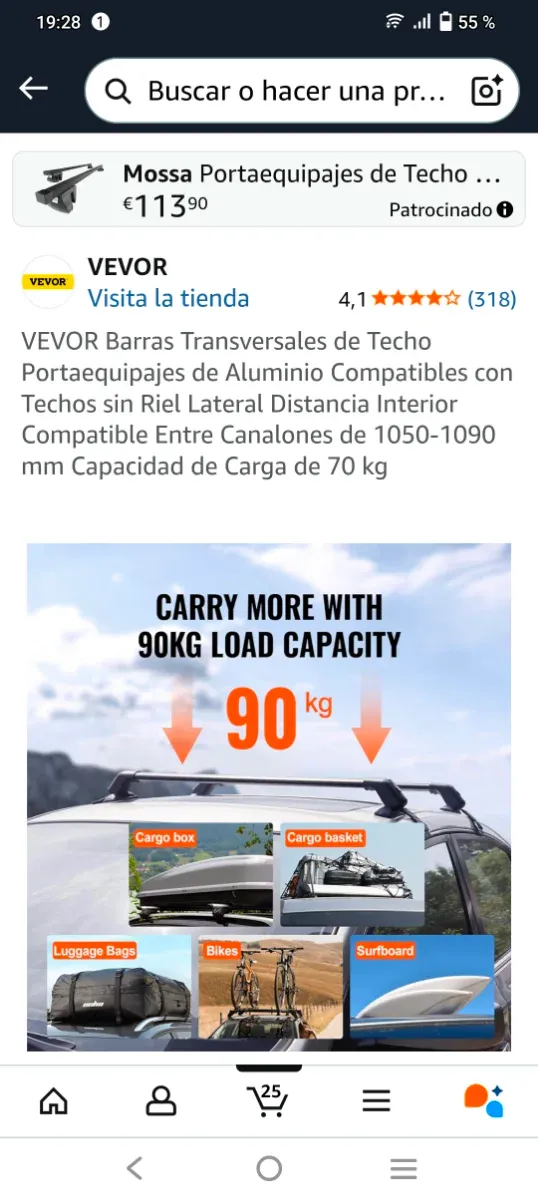 Barras de techo universales nuevas