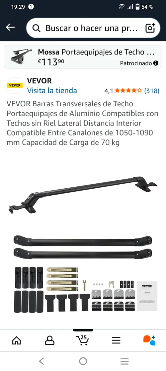 Barras de techo universales nuevas