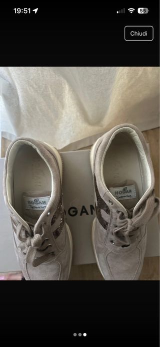 Hogan scarpe beige/oro