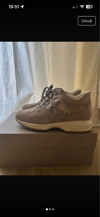 Hogan scarpe beige/oro