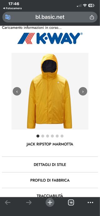 K-WAY Giubbotto Jack Ripstop Marmotta NUOVO