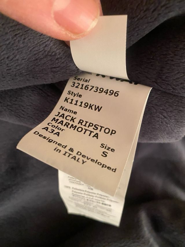 K-WAY Giubbotto Jack Ripstop Marmotta NUOVO