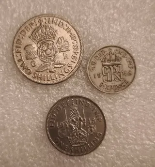 1948 Serie 3 monete Giorgio VI