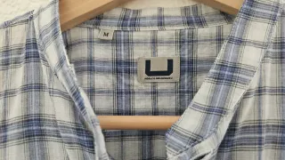 Camisa Adolfo Domínguez Cuello Mao Azul y Blanco