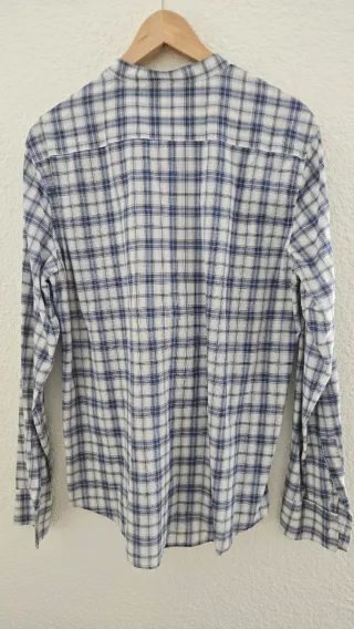 Camisa Adolfo Domínguez Cuello Mao Azul y Blanco