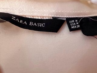 Camisa Zara Basic Satén Champagne Talla M