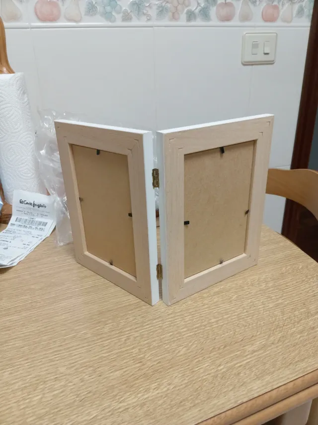 Portarretratos doble madera blanco10 por 15