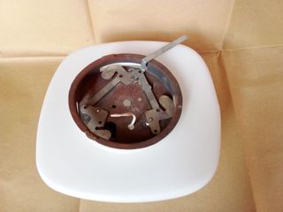 Plafoniera vintage quadrata in vetro bianco