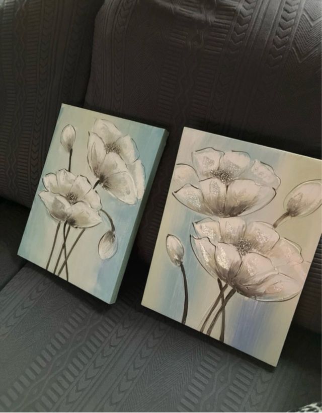 Conjunto de 2 lienzos de flores