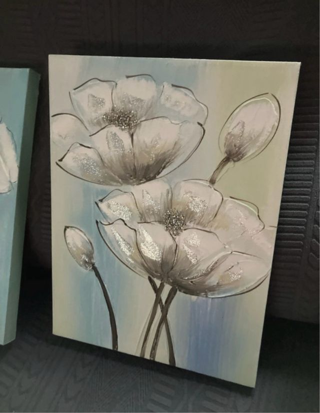 Conjunto de 2 lienzos de flores