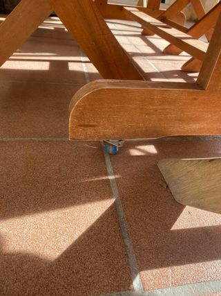 Mesa de madera acacia extens y 8 sillas plegables