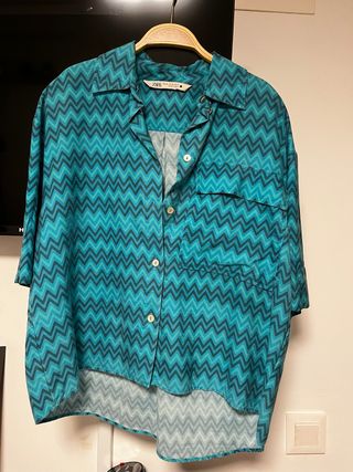 Camisa Zara Estampada Zigzag Talla XS
