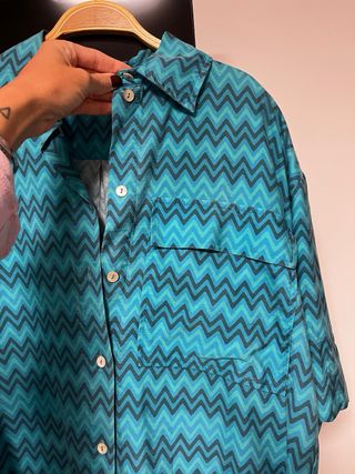 Camisa Zara Estampada Zigzag Talla XS