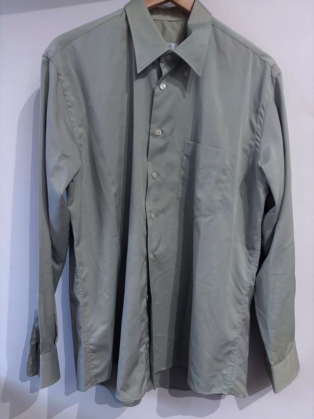 Camicia a maniche lunghe uomo taglia L/ 41/ 42 verde