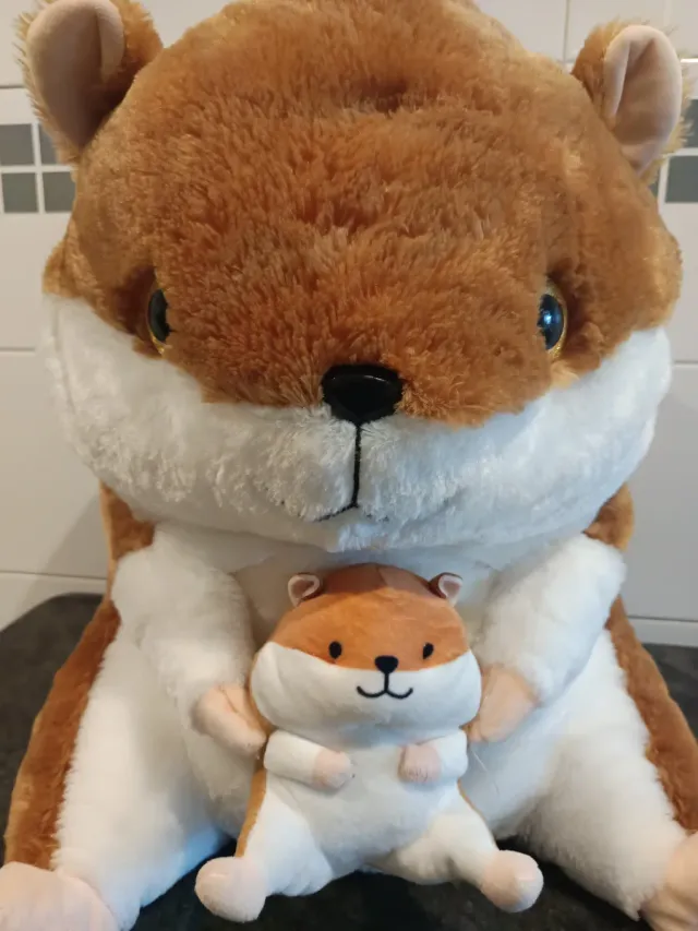 Peluche ardilla grande con bebé