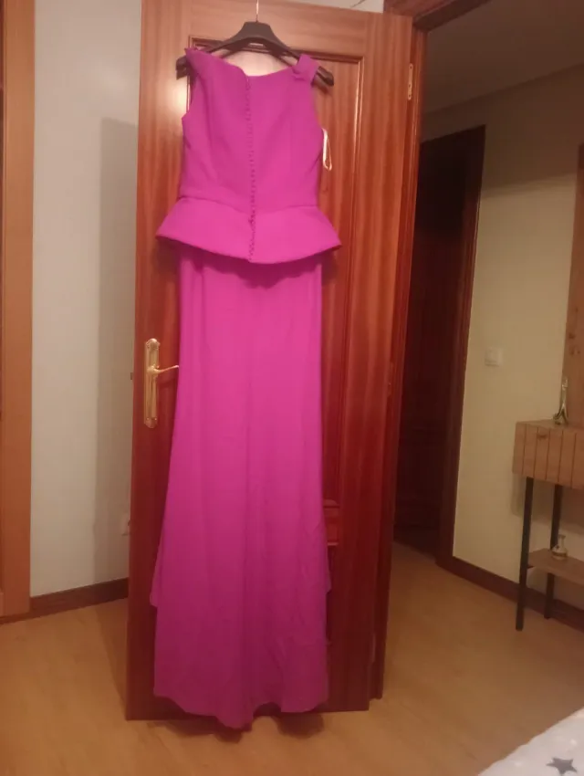 Vestido largo fucsia