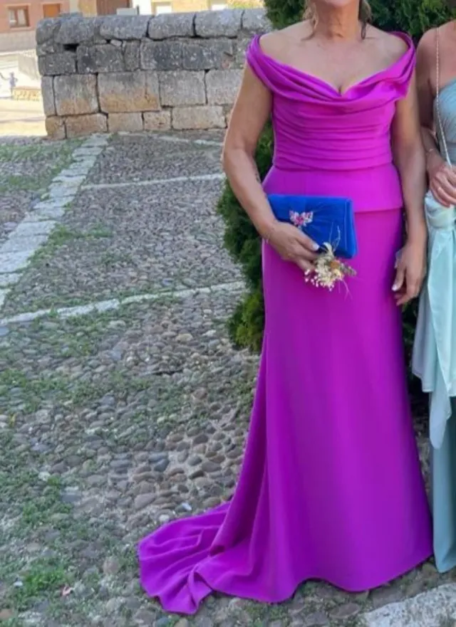 Vestido largo fucsia