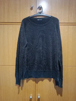 Jersey brillante negro talla M