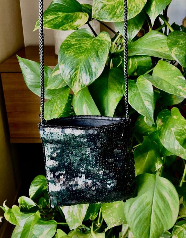 Bolso de fiesta negro lentejuelas