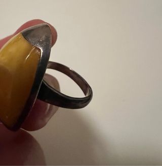 Anillo Plata Piedra Amarilla