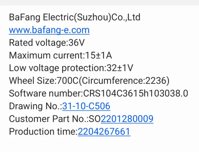 Controladora Bafang 36V E-bike