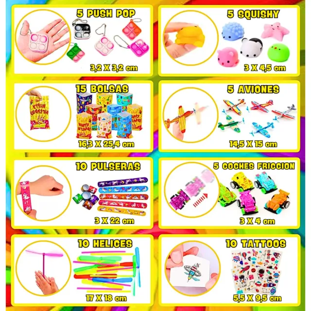 Pack 200 Juguetes Piñata Cumpleaños Infantil