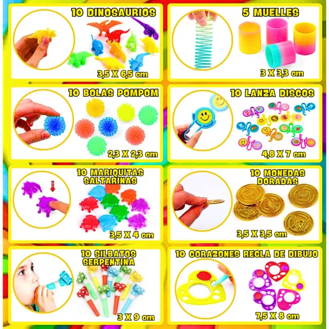 Pack 200 Juguetes Piñata Cumpleaños Infantil