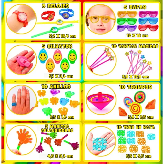 Pack 200 Juguetes Piñata Cumpleaños Infantil