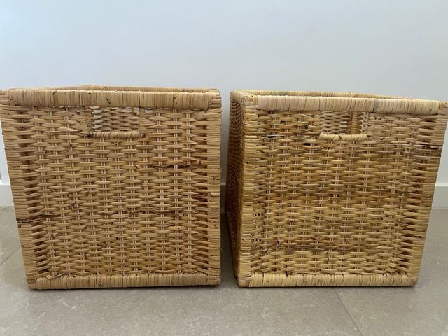 Cestas de mimbre y ratán (2 unidades)