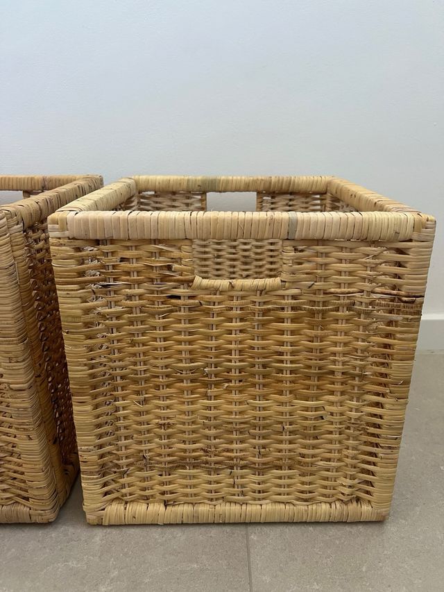 Cestas de mimbre y ratán (2 unidades)