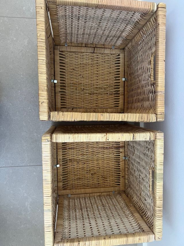 Cestas de mimbre y ratán (2 unidades)