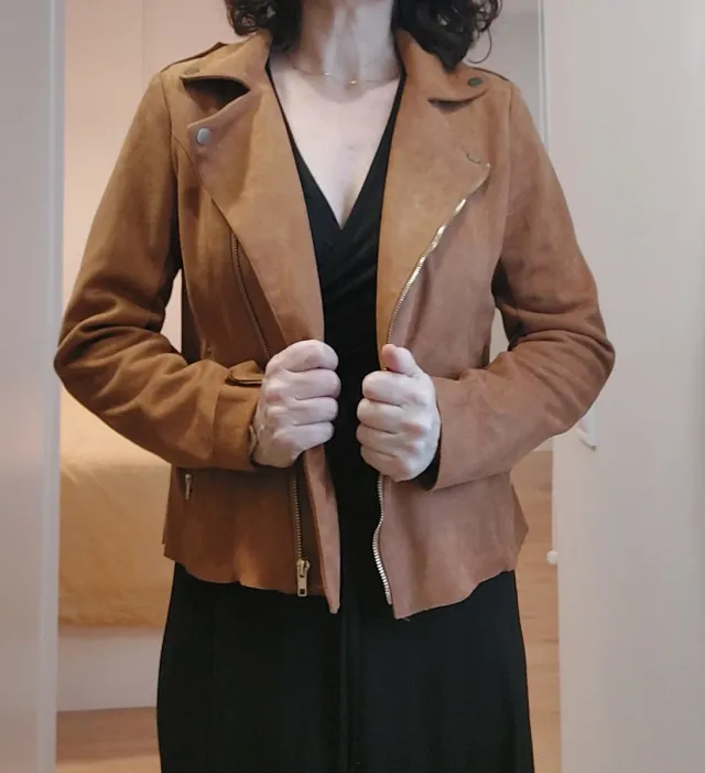 Chaqueta efecto ante TS marrón