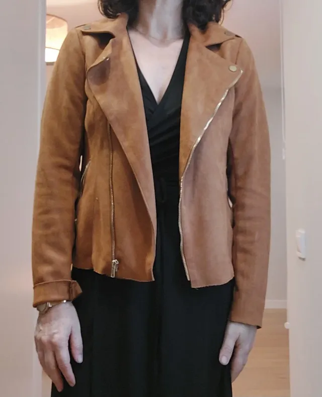 Chaqueta efecto ante TS marrón