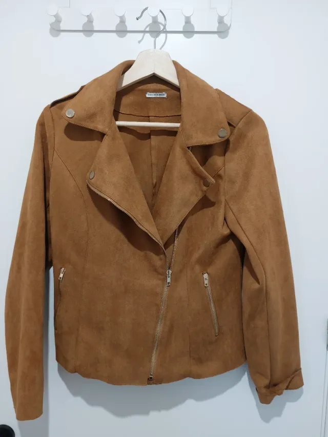 Chaqueta efecto ante TS marrón