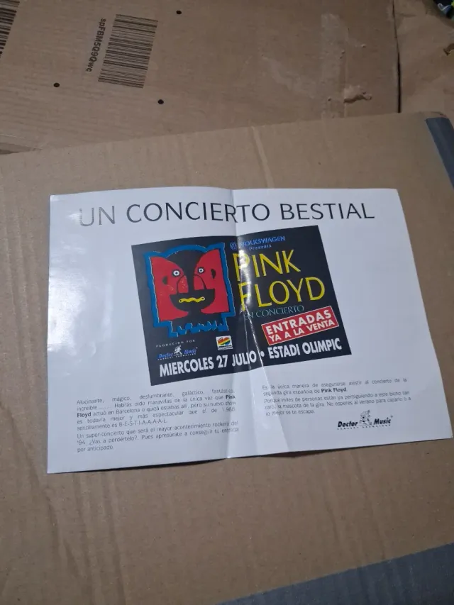 Volantino Pink Floyd Barcelona 1994 + Poster Popular1