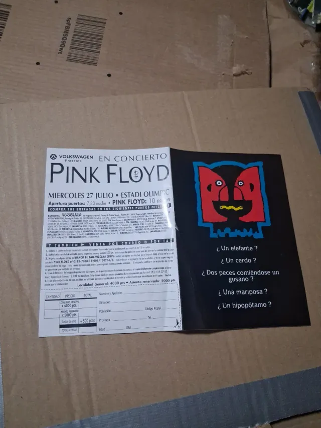 Volantino Pink Floyd Barcelona 1994 + Poster Popular1